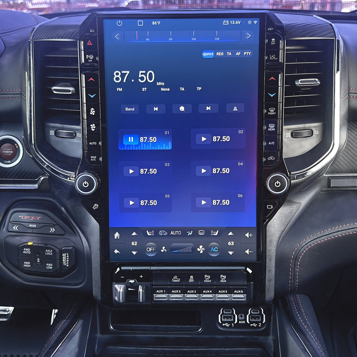 13.6/14.5” Android 13/14 Vertical Screen Navigation Radio for Dodge Ram 2019- 2024