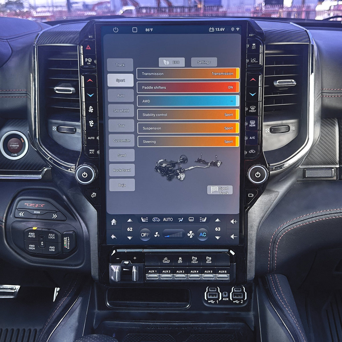13.6/14.5” Android 13/14 Vertical Screen Navigation Radio for Dodge Ram 2019- 2024