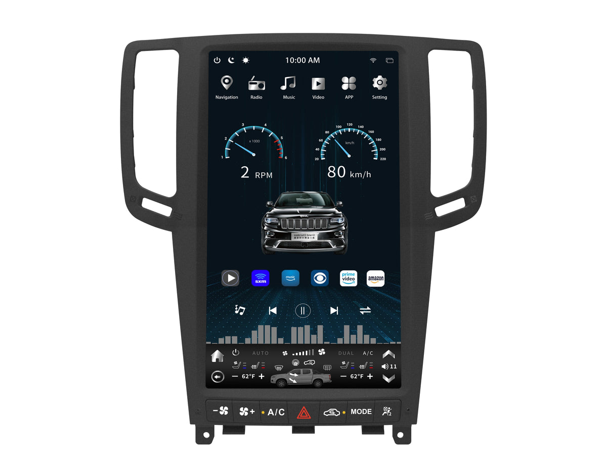 13.6" Vertical Screen Android 13/14 Fast boot Navigation Receiver for Infiniti G25 G35 G37 Q40 Q60 2007 - 2015