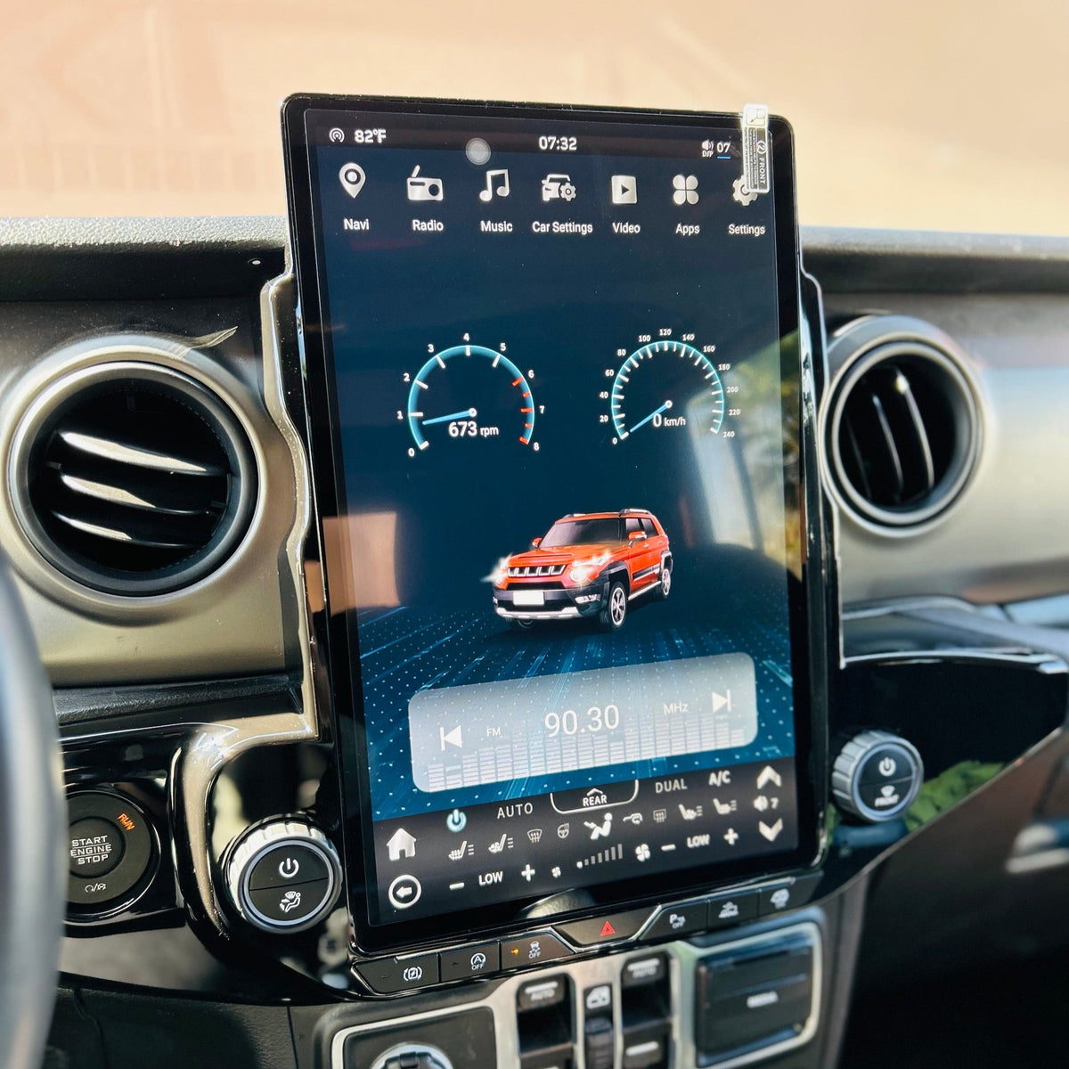 [ Hot-sale ] 14.5/12.1”Android 13/14 Vertical Screen Navigation Radio for Jeep Wrangler/Rubicon/Gladiator 2018 - 2023